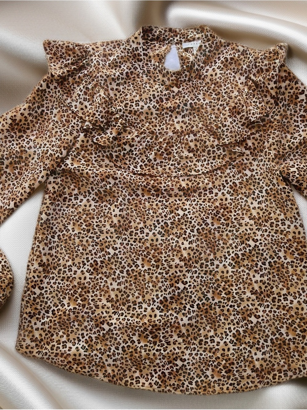Topshop Leopard Print Blouse - Tan & Brown